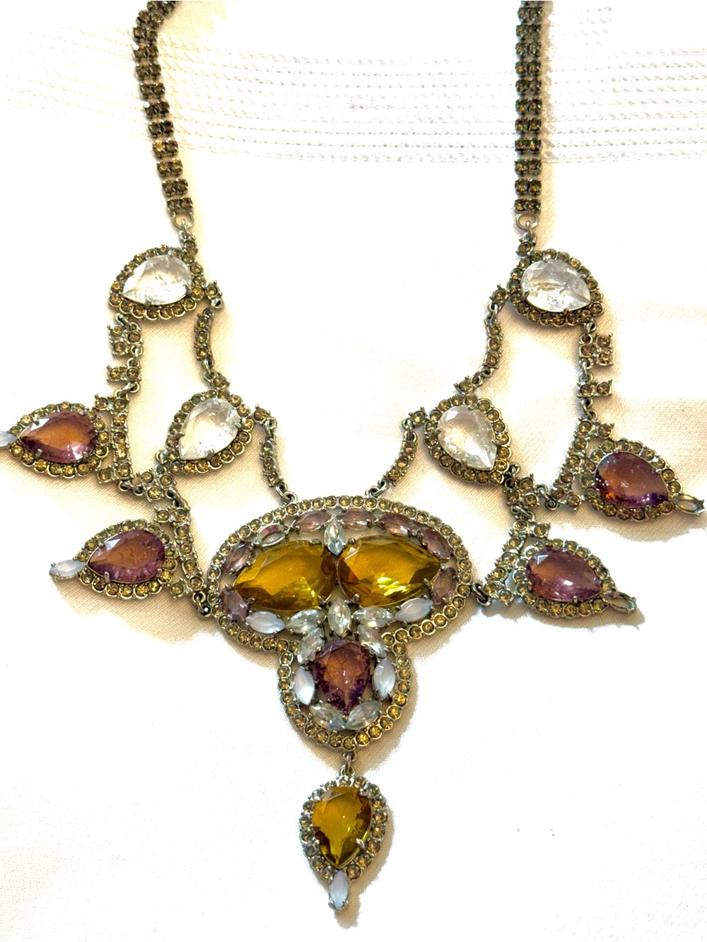 Statement Multi-Color Crystal Bib Necklace - Women's Jewelry